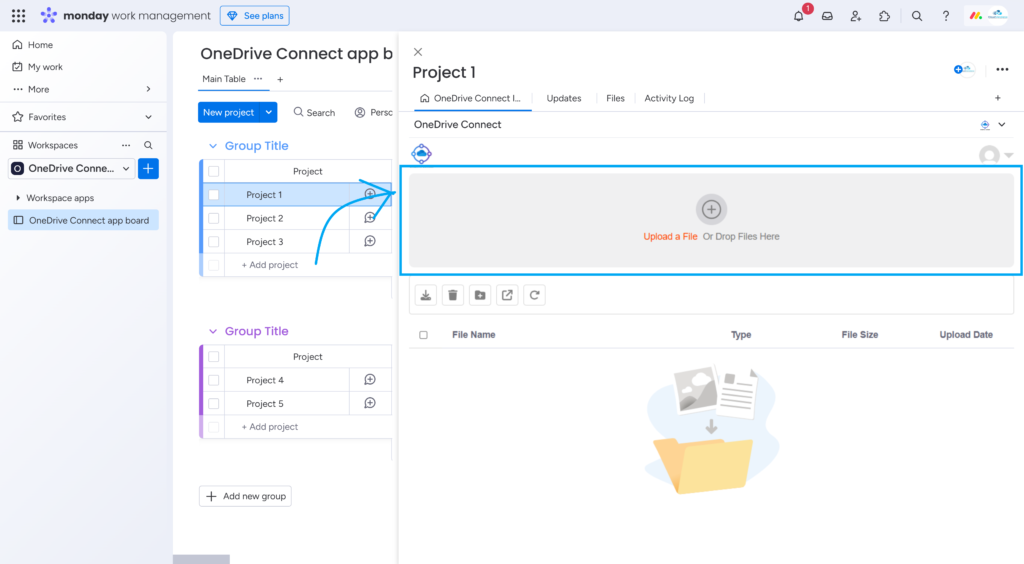 OneDrive Connect-Upload files