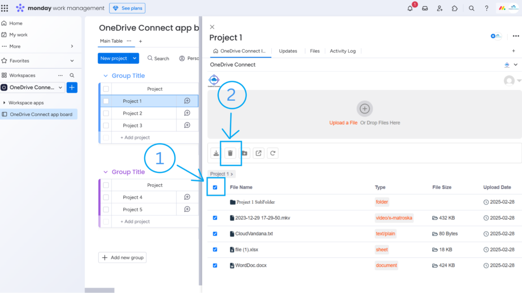 OneDrive Connect-Delete Multiple Files