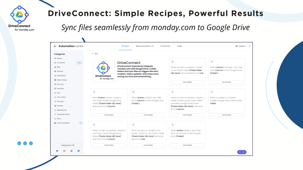 Sync Google Drive With monday