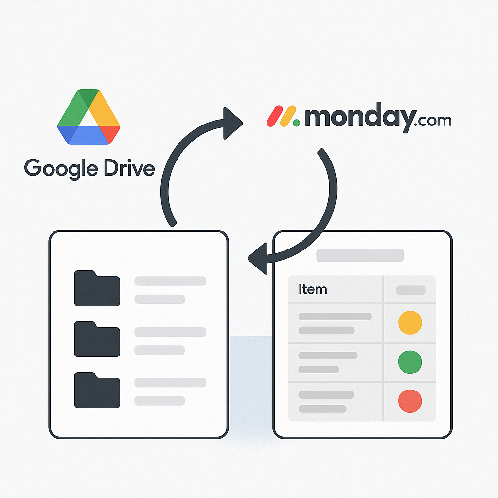 Link google Drive folders to monday