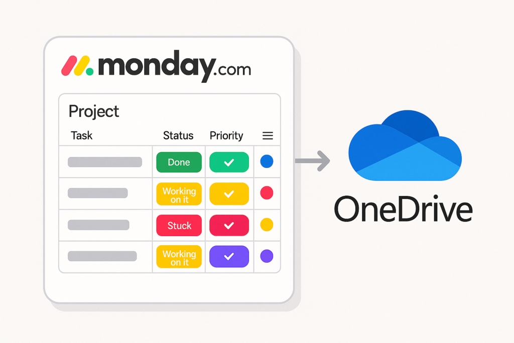 monday with onedrive